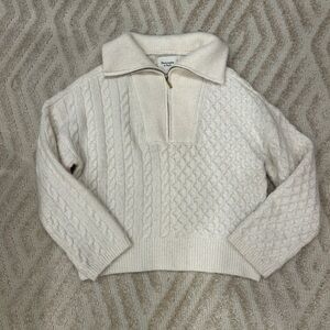 Abercrombie & Fitch Cream Cable Knit Turtleneck Sweater